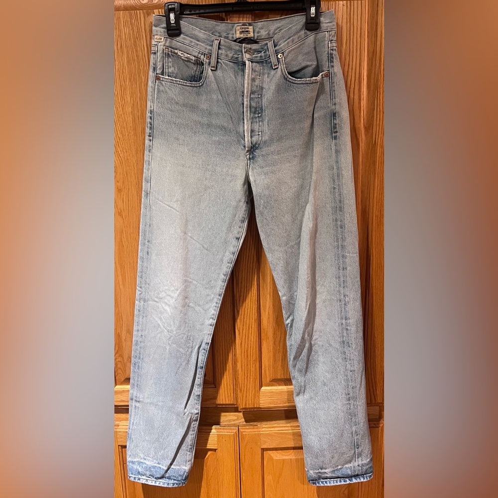 Citizens of Humanity High Waist Straight Leg Button Fly Light Wash Jeans Size 27